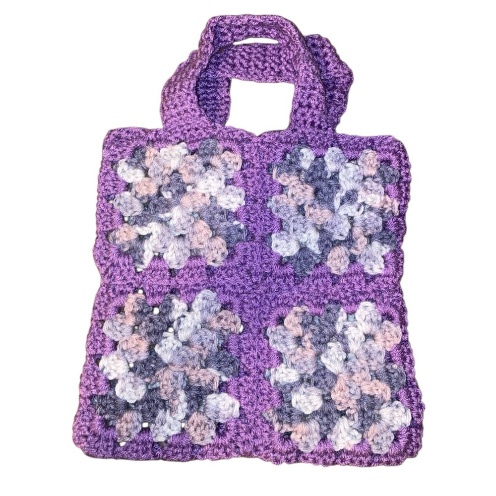 Handcrafted Purple Crochet Tote Bag